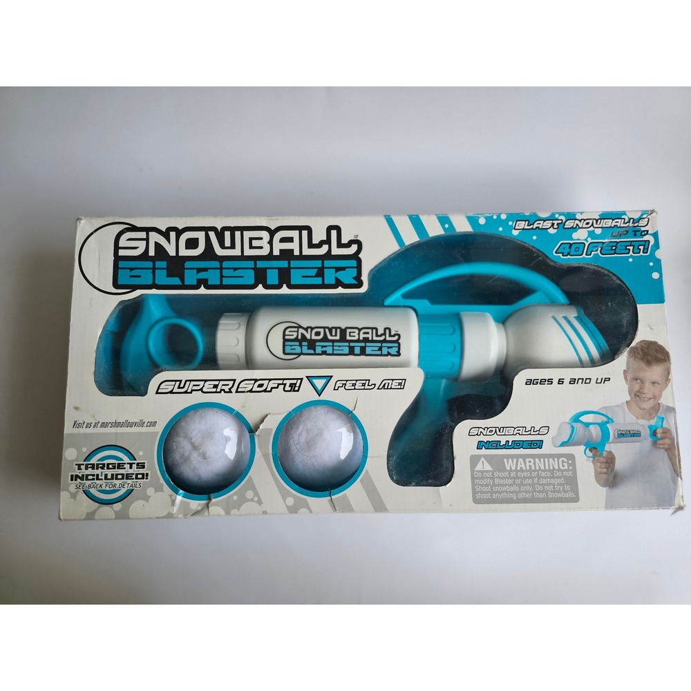 Play Visions Snowball Blaster Toy Blue White Launcher with Foam Snowballs 1550